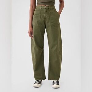 Gap Sz 12 Mid Rise Twill Green Barrel Pants